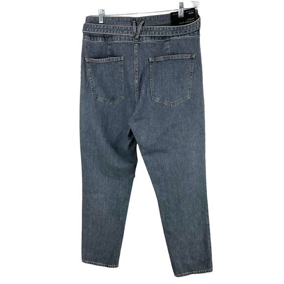 Veronica Beard Logan Straight Leg Jeans Tie Belt Extra High Rise Size 32 NWT - Picture 4 of 12